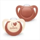 NUK For Nature Silikon-Schnuller 6-18m 2 Stück in verschiedenen Designs - Rot