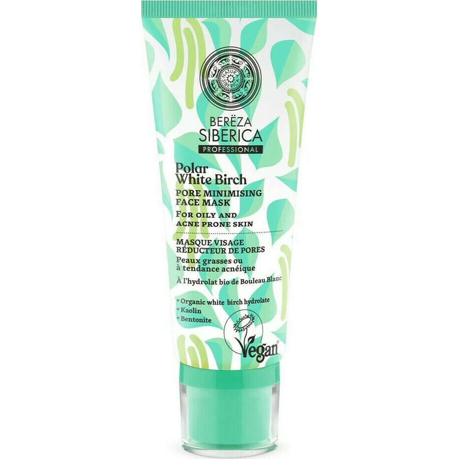 NATURA SIBERICA Bereza Polar White Birch Porie Minimaliserend Gezichtsmasker Porie Minimaliserend Masker Voor Vette & Acne huid 100ml