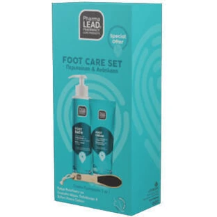 PHARMALEAD Voetverzorgingsset Voetcrème voor een gebarsten huid 75ml & Voetbad Voetbad 150ml & Houten Voet Scheermesje
