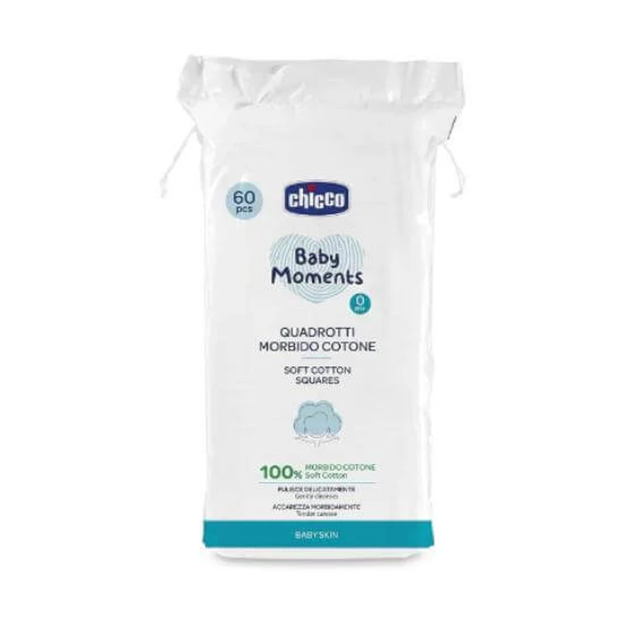 CHICCO Baby Moments Soft cotton wipes 60 pieces
