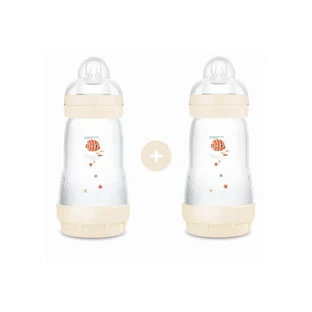 MAM Plastic Fles Easy Start Anti-Koliek Siliconen Fles 2+ Maanden 2 Stuks 260ml
