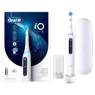 ORAL B iO Series 5 Cepillo de Dientes Eléctrico Blanco Con Estuche de Viaje