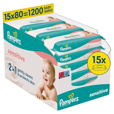 PAMPERS Wipes Sensitive XXL Monthly 15x80 1200 bucăți