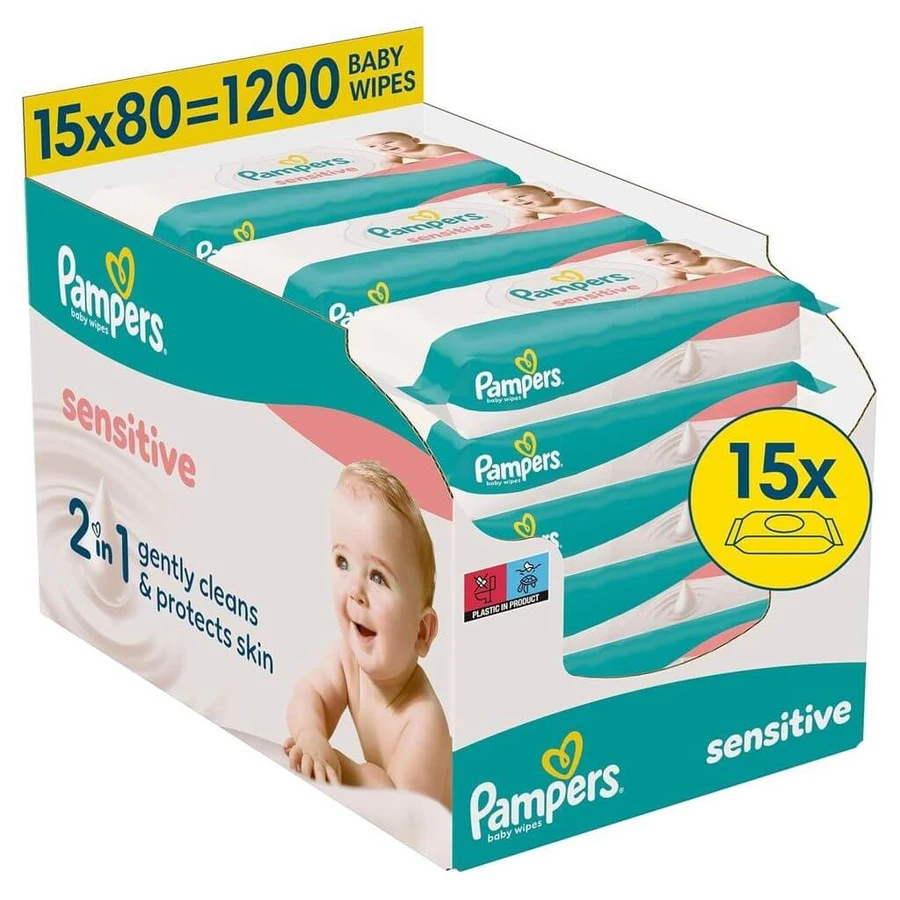 PAMPERS Wipes Sensitive XXL Monthly 15x80 1200 bucăți