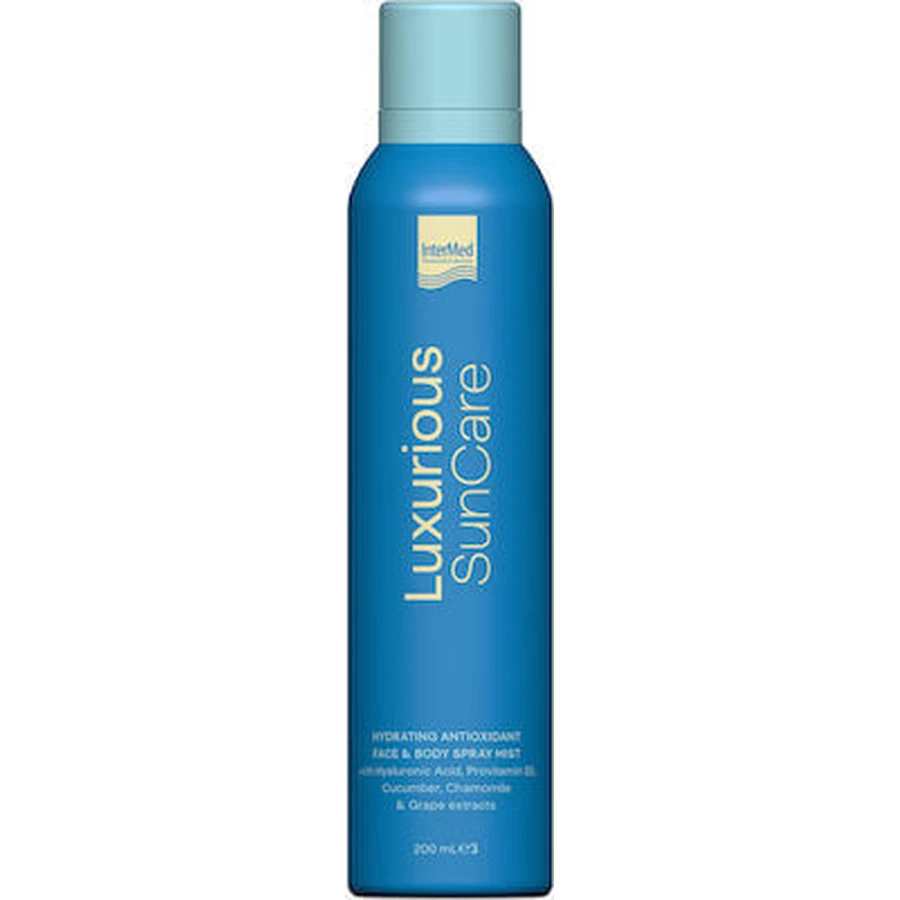 LUXURIOUS Sun Care Bruma Hidratante Antioxidante Spray Hidratante Rostro y Cuerpo, 200ml
