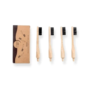 HAPPY TABS Bamboo Replaceable Toothbrush Heads 4 Pieces