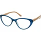 EYELEAD Presbyopie - Lesebrille Rot Blau Schmetterling mit Holzbügel E205 +2.25