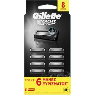 GILLETTE Mach3 Holzkohle Ersatzköpfe für Holzrasiermaschinen 8 Stück