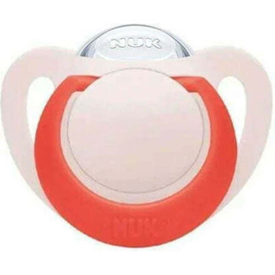 Sucette en silicone orthodontique NUK Star pour 6-18 mois - Rose-Rouge