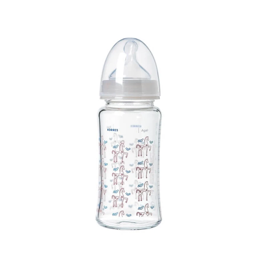 KORRES Agali Glazen Traagstroomfles Met Siliconen Mondstuk 0m+ 230ml