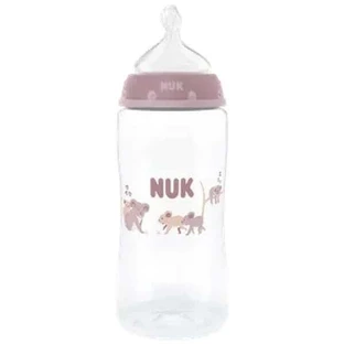 NUK First Choice Plastic Fles met Siliconen Speen & Temperatuur Indicator Voor 3+ Maanden, 240ml