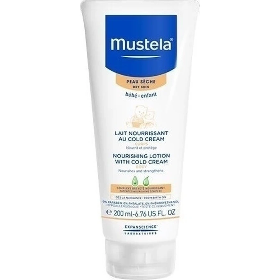 MUSTELA Bebe Lotion nourrissante avec Cold Cream Baby Crème hydratante pour le corps pour les peaux sèches 200ml