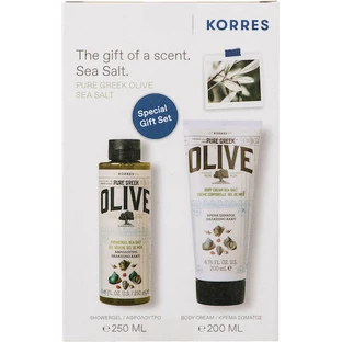 KORRES Promo Pure Greek Olive Sea Salt Shower Gel 250ml & Body Moisturizing Emulsion 250ml