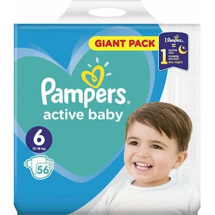 PAMPERS Active Baby Giant Pack No 6 (13-18Kg) 56 pièces