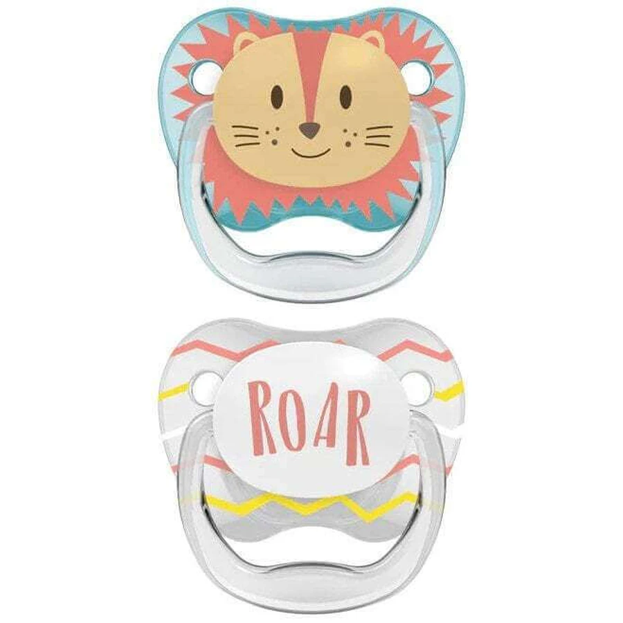 Sucette DR BROWN'S PreVent Orthodontic pour 0-6 mois Bleu avec animaux, 2 pièces PV 12015