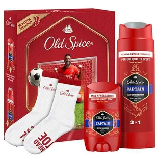 OLD SPICE Xmas Promo Footballer Captain Deodorant Stick, 50ml & Shower Gel & Shampoo, 250ml & Gift Socks