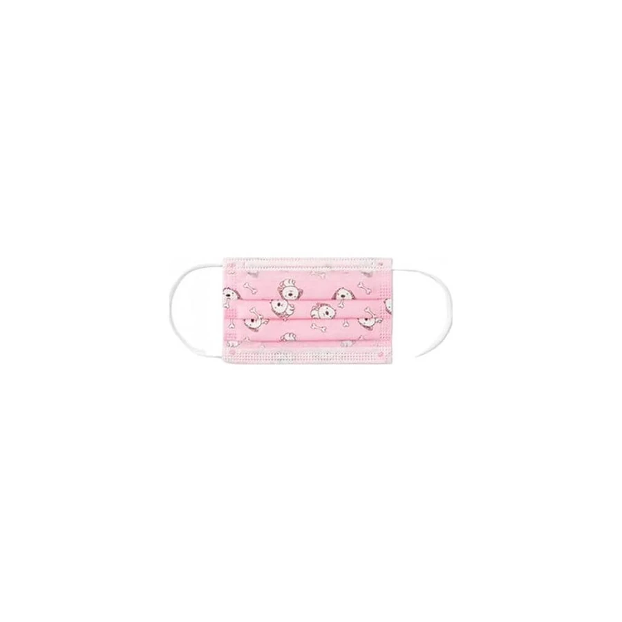Mouchoirs chirurgicaux pour enfants 3 feuilles Pink Dogs x10
