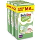 BABYLINO Sensitive Cotton Soft Children's Diapers No3 4-9kg (56x3) 168 Pieces Super Pack