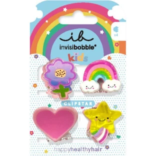 AMBITAS Invisibobble Clipstar Kids Happy World Pinza para el pelo para niños En varios diseños 4 piezas