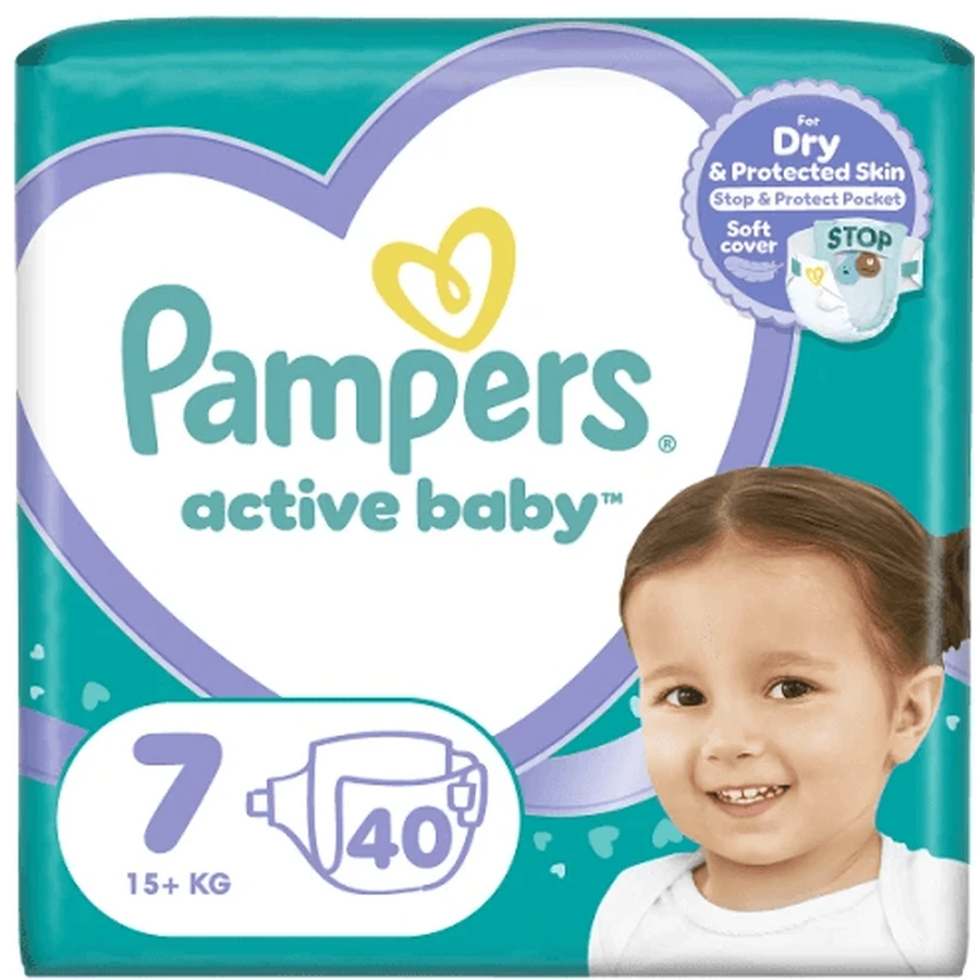 PAMPERS Active Baby Größe 7 (15+kg) 40 Stück