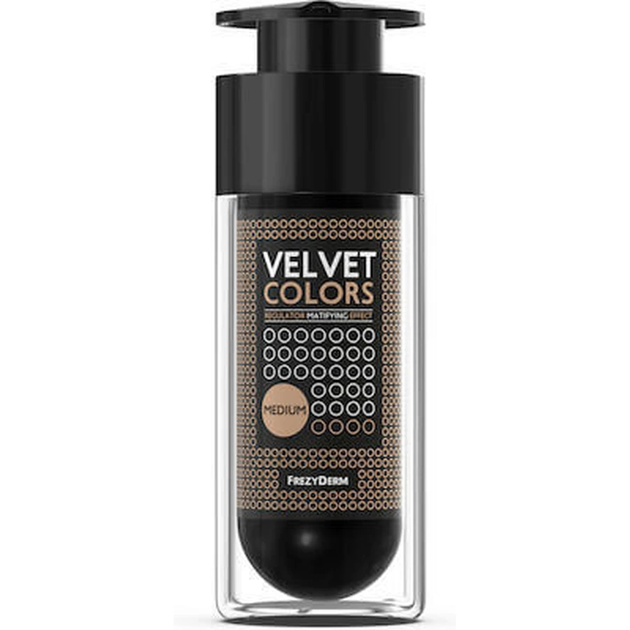 FREZYDERM Velvet Colors Regulator Matifying Effect Medium Anti-wrinkle Matte Make Up For All Skin, Medium Shade 30ml