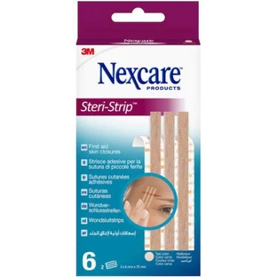 NEXCARE 3M Ster-Strip Zelfklevende hechtpleisters voor kleine wondjes in donkere kleur 6 stuks