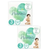 PAMPERS Harmonie Baby Diapers No.3 6-10Kg 62 Pieces (2 Packs of 31 Pieces)