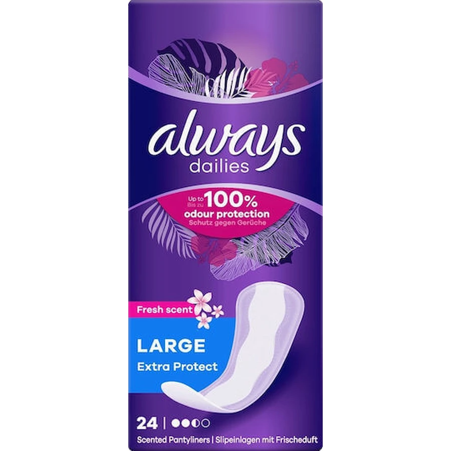 ALWAYS Dailies Extra Protect Fresh Scent Servilletas Grandes Extra Protección 24 unidades