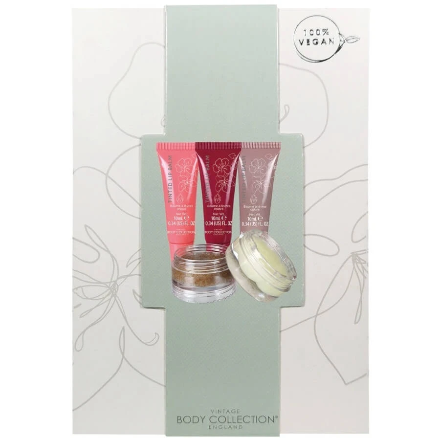 BODY COLLECTION Vintage Cherry Blossom Lip Care Gift Set-Set de cuidado labial