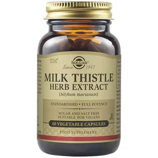 SOLGAR Mariadistel extract distel supplement voor versterking en bescherming van de lever, 60 plantaardige capsules