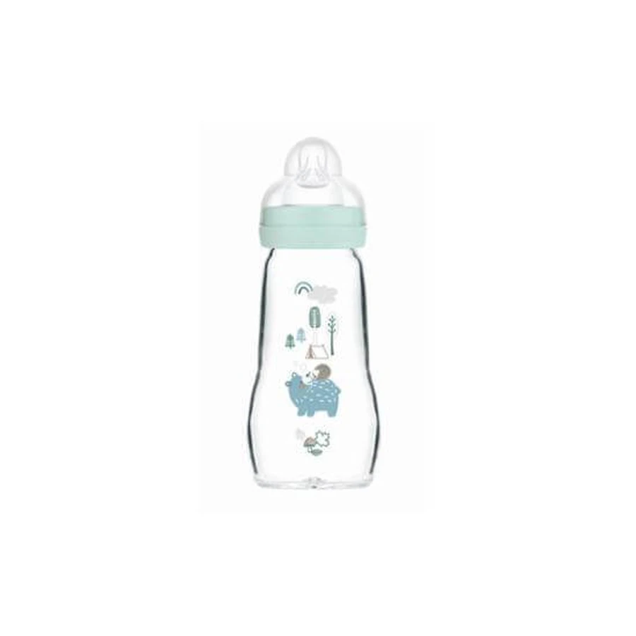 MAM Bottle Matt Feel Good Glasflasche mit Silikoneinsatz, ab 2+ Monaten [375SB] 260ml