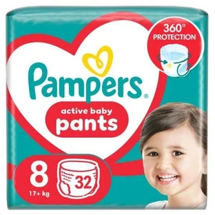 PAMPERS Baby Broekje Nr.8 (17+kg) Trekzak 32 Stuks