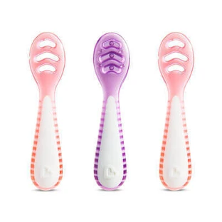 MUNCHKIN Gentle Dip Self-Feeding Spoon For 4+ Months Pink-Purple