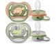 AVENT Ultra Air Orthodontische Silicone Nachtknuffel met ring voor 6-18 maanden 2 stuks Grey-Edge [SCF085/60]