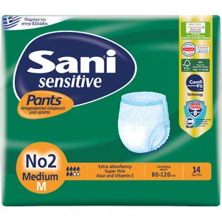 SANI Sensitive Pants Elastisch ondergoed voor incontinentie No2 Medium x14 Stuks