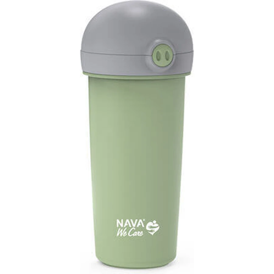 NAVA Plastikflasche mit Silikonstrohhalm We Care In Grün 380ml (10-259-042)