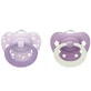 NUK First Choice Classic Dag & Nacht Silicone Fopspeen met Etui 6-18 Maanden 2 Stuks