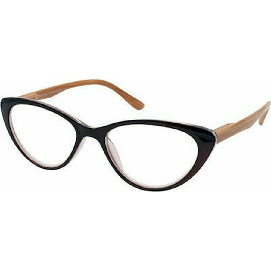 EYELEAD Lesebrille-Presbyopie Bordeaux Schmetterling mit Holzbügel E206 +1.25