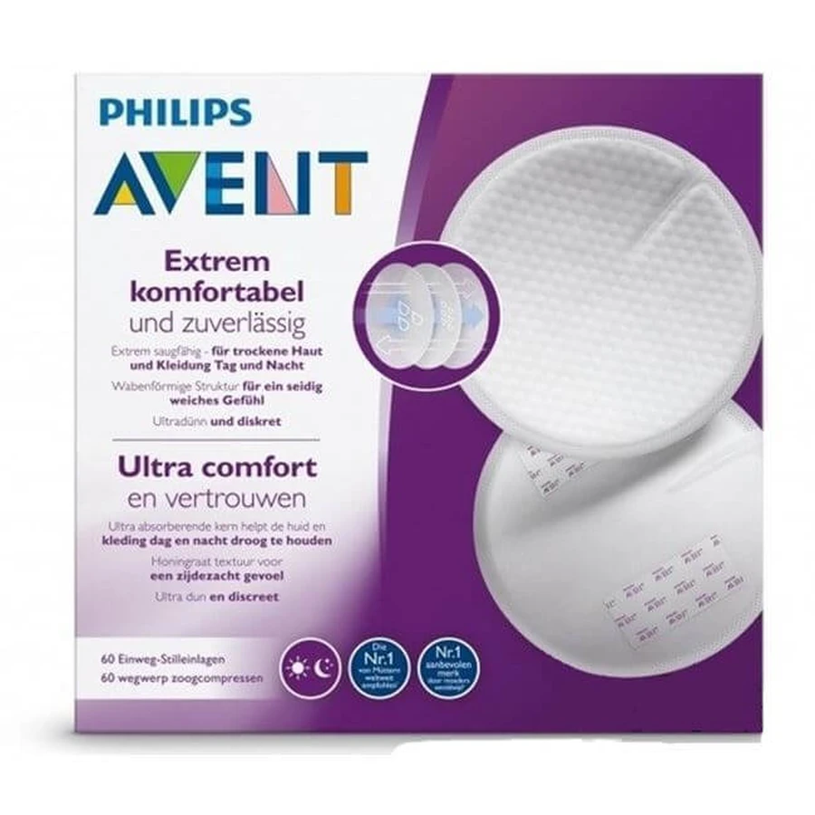 PHILIPS Avent Ultra Comfort And Confidence Discos absorbentes desechables Día y Noche x60