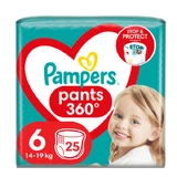 PAMPERS Broekjes 360° Baby Luiers-Bandje No6 (14kg-19kg) 25 Stuks