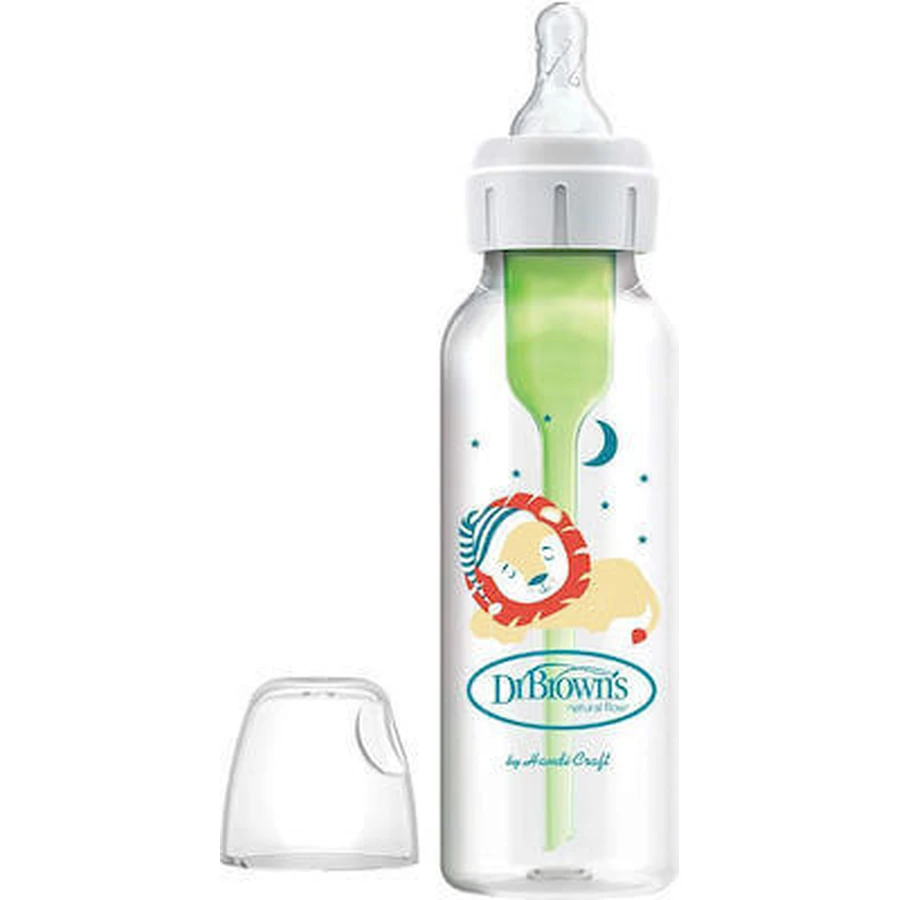 DR BROWN'S Kunststoff-Flasche Optionen + gegen Koliken mit schmalen Hals von 0 + Monate 250ml Lion SB 81105