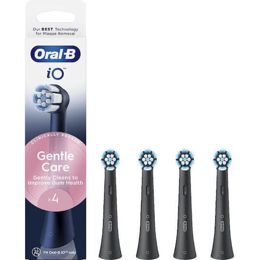 ORAL B iO Gentle Care zwarte opzetborstels voor elektrische tandenborstel 4 stuks