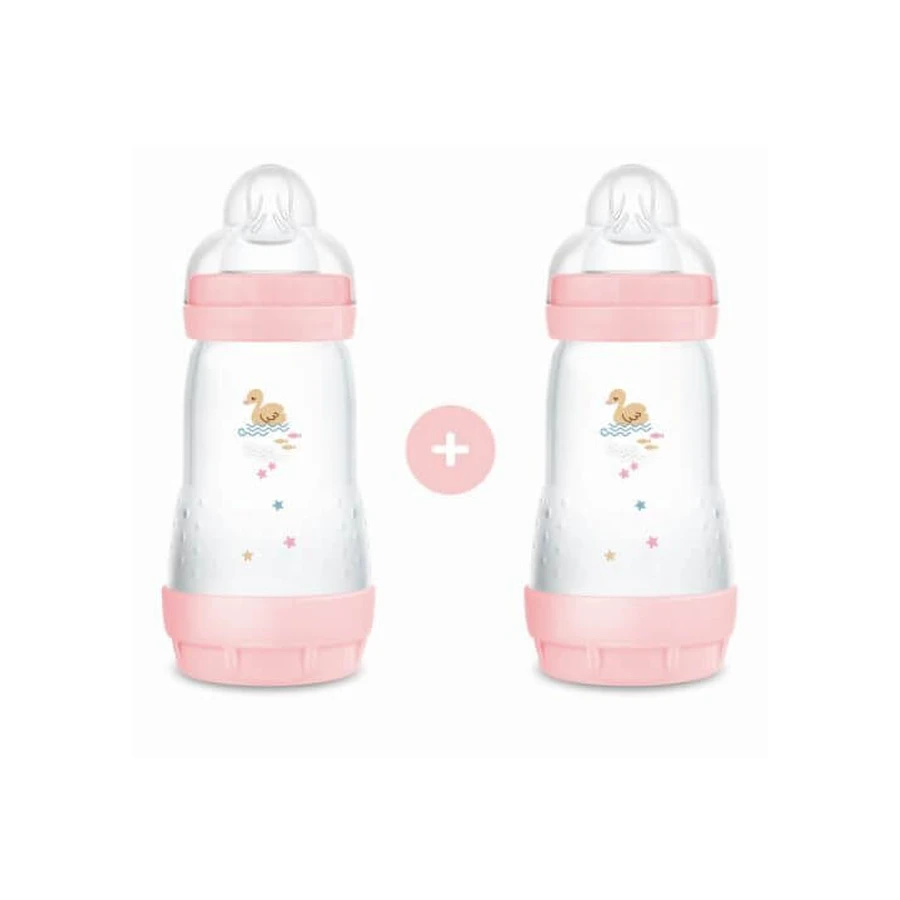 MAM Plastic Bottle Easy Start Anti-Colic Silicone Bottle 2+ Months 2 Pieces 260ml