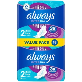 ALWAYS Ultra Pads Lang Plus Met Vleugels Maat 2, 18 stuks
