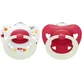 NUK Silicone Speen Signature Night 0-6 Maanden 2 Stuks - Rood Hart