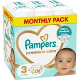 PAMPERS Baby Diapers Premium Care No3 6-10kg 216 Pieces MSB