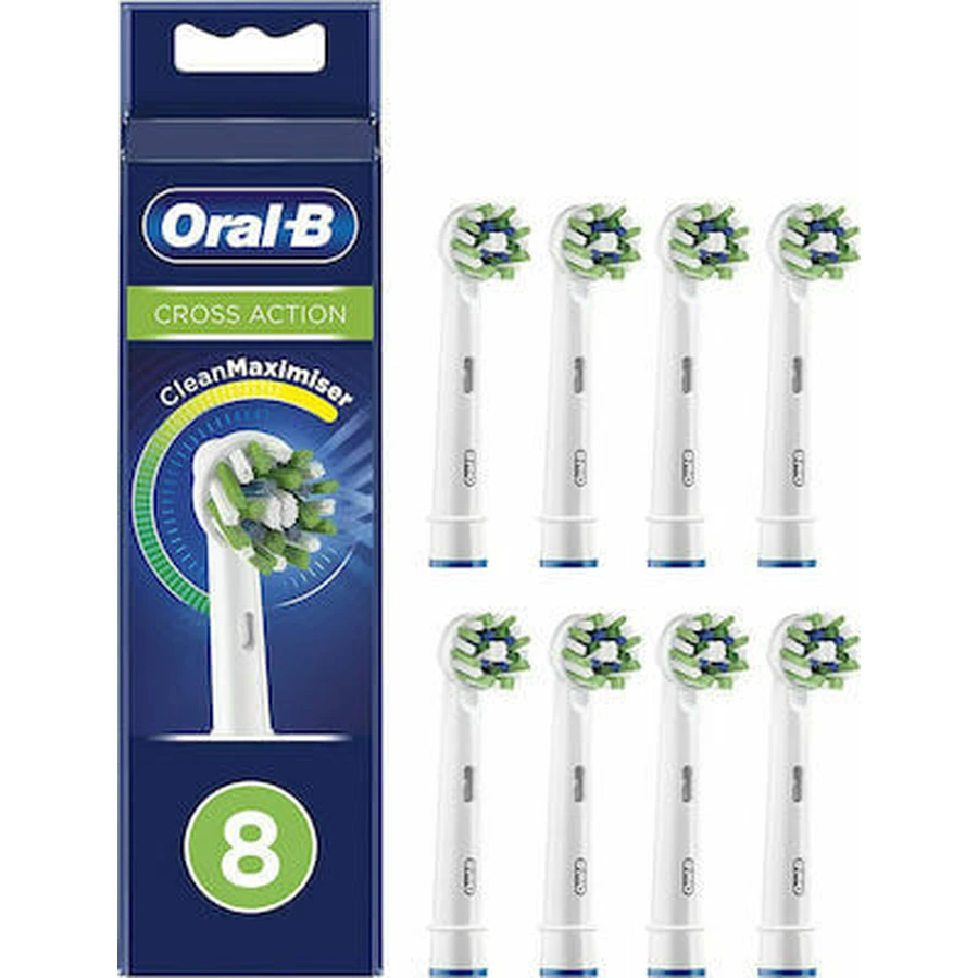 ORAL B Cross Action CleanMaximizer XXL Pack têtes de remplacement pour brosse à dents électrique 8 pièces
