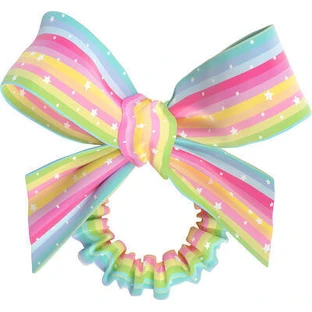 Invisibobble Slim Sprunchie Kids w.Bow Let's Chase Rainbows Kinder nicht-zerstörende Haar Band x1