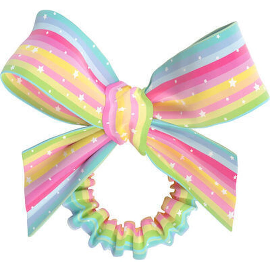 Invisibobble Slim Sprunchie Kids w.Bow Let's Chase Rainbows Kinder nicht-zerstörende Haar Band x1