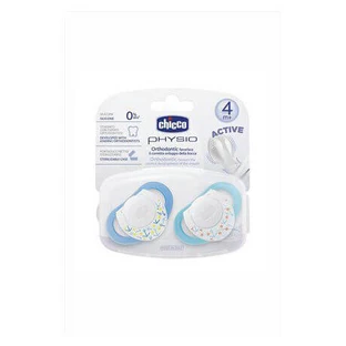 CHICCO Sucette Physio Silicone Bleu & Bleu avec étui 4m+ x2